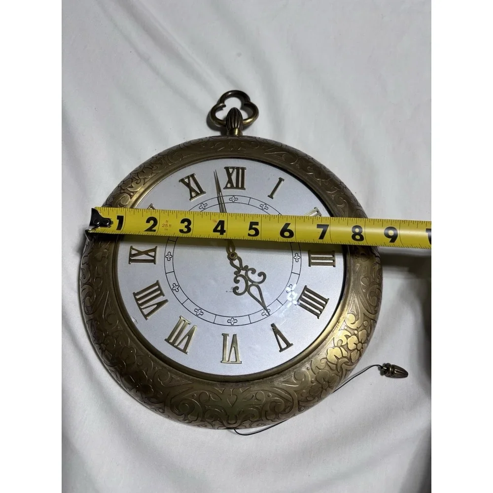 Semca 8 Day Swiss Mid Century Brass Pocket Watch Wall Clock *Working Condition*